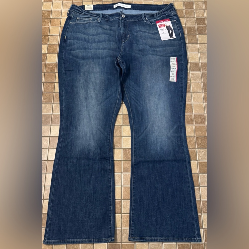 Signature by Levi Strauss Blue Flare Wide Leg Jeans Size 22M
